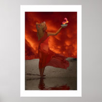 goddess, print, home, decorating, interior, fantasy, art, fine, digital, realism, mythology, fire, people, Poster with custom graphic design