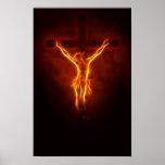 Blazing Jesus Crucifixion posters