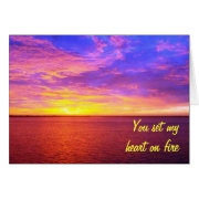 Blazing Sunset Custom Heart on Fire Cards card