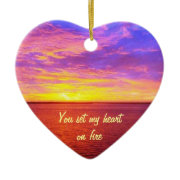 Blazing Sunset Personalized Heart on Fire Token ornament