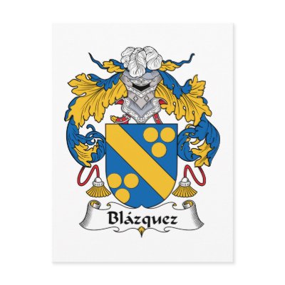 Blazquez Family Crest Postcard by coatsofarms
