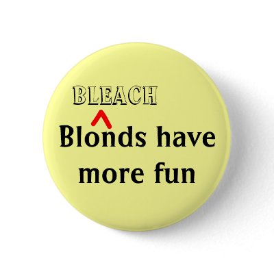 "Bleach Blonds Have More Fun" Pin by JuJuGarden