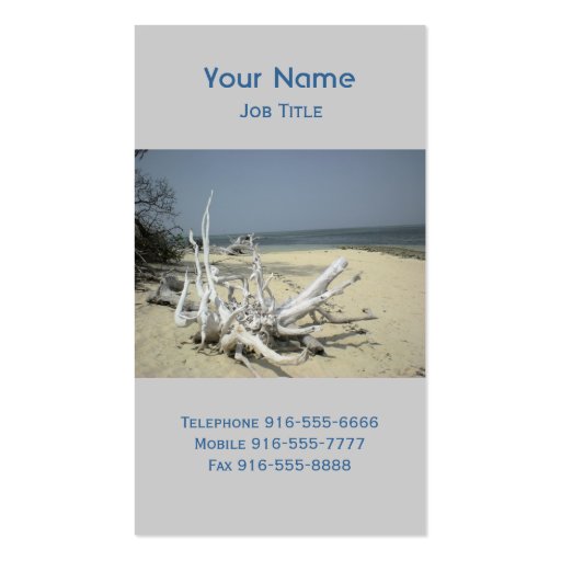 Bleached Driftwood Business Cards (front side)