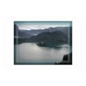 Bled lake, view from above with the castle posters