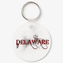 Bleeding Grunge Delaware Keychain by MugUSA Bleeding Grunge Delaware Keychain