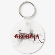 Bleeding Grunge Georgia Keychain by MugUSA Bleeding Grunge Georgia Keychain