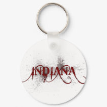 Bleeding Grunge Indiana Keychain by MugUSA Bleeding Grunge Indiana Keychain
