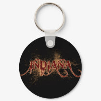Bleeding Grunge Indiana Keychain Dark by MugUSA Bleeding Grunge Indiana Keychain Dark