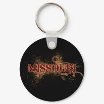 Bleeding Grunge Missouri Keychain Dark by MugUSA Bleeding Grunge Missouri Keychain Dark