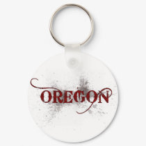 Bleeding Grunge Oregon Keychain by MugUSA Bleeding Grunge Oregon Keychain