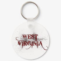 Bleeding Grunge West Virginia Keychain