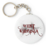 Bleeding Grunge West Virginia Keychain
