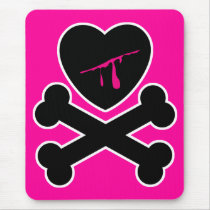 Bleeding Heart and Crossbones Mouse Mats
