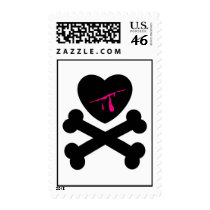 Bleeding Heart and Crossbones Stamp