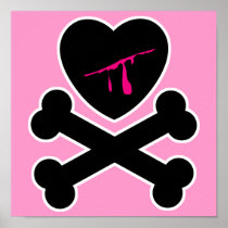 Bleeding Heart and Crossbones Posters