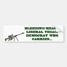 Bleeding-heart liberal vegan democrat who carries bumper stickers