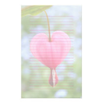Bleeding Heart Lined or Unlined Flower Stationery stationery