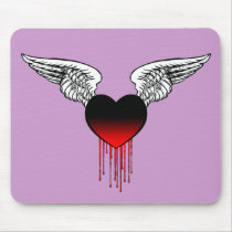 Bleeding Heart with Wings Mousepad by PulseDragon Bleeding Heart with Wings Mousepad