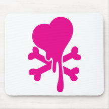 Bleeding Valentine Heart, Valentines Heart Bones Mouse Pads