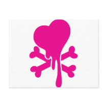 Bleeding Valentine Heart, Valentines Heart Bones Postcards