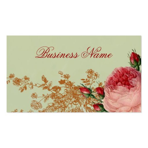 Blenheim Rose - Elegant Sage Green Business Cards (front side)