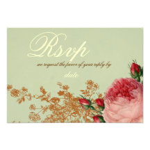 Blenheim Rose- Elegant Sage Green RSVP Personalized Invitation