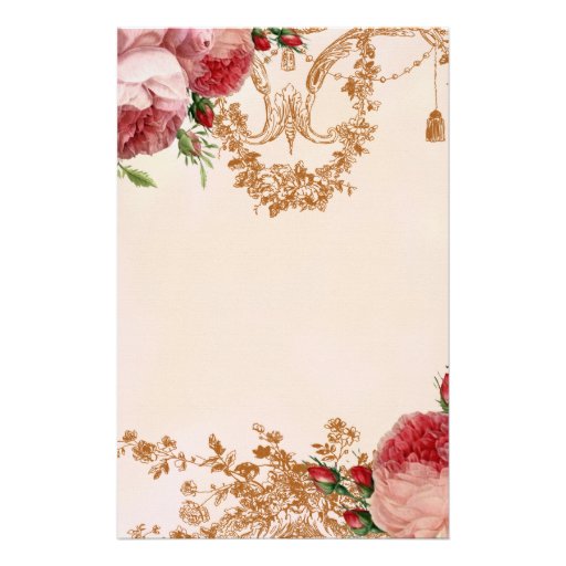 Rose Stationery, Custom Rose Stationary