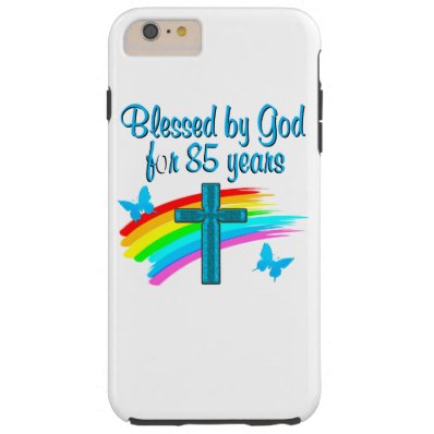BLESS BY GOD FOR 85 YEARS BLUE CROSS DESIGN TOUGH iPhone 6 PLUS CASE