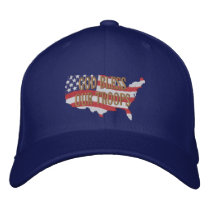 Bless Our Troops 2 embroidered hats