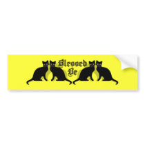 Blessed Be Black Cats Wicca Witch Bumper Sticker bumper stickers