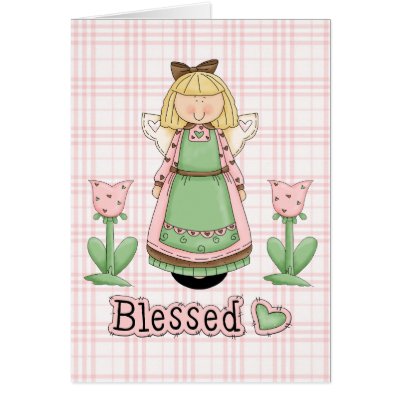 Blessed Blonde Angel Greeting Cards