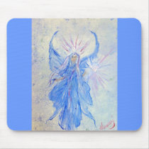 Blessed Blue Fairy Angel of Home Mousepads