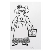 Blessed Cat Folk Art stationery