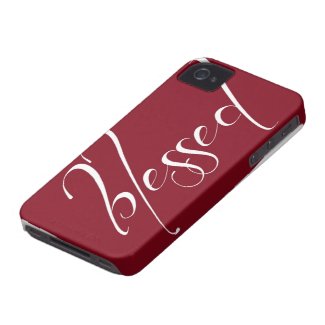 Blessed Deep Red Statement iPhone 4s Case iPhone 4 Cover