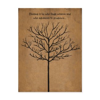 Blessed is He who seeks Wisdom a Tree of Life postcard