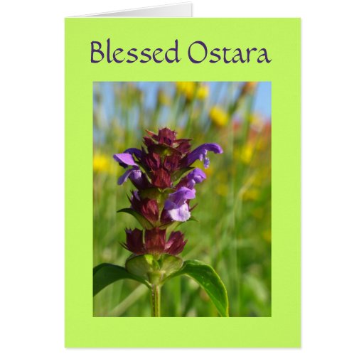 Blessed Ostara With Flowers Greeting Card | Zazzle