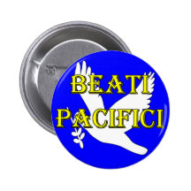 blessed peacemakers white dove button