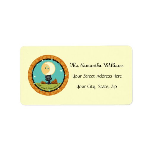 Blessed Samhain Black Cat Address Labels