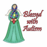 Blessed With Autism Awarness Angel Design Photo Sculpture