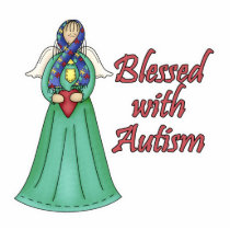 Blessed With Autism Awarness Angel Design Photo Sculpture