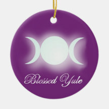 Blessed Yule (Triple Moon Goddess) Christmas Tree Ornament