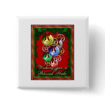 Blessed Yule Wicca Christmas Pentagram Pinback Buttons
