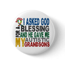 Blessing 5 GRANDSONS Autism T-Shirts & Apparel Pin