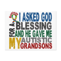 Blessing 5 GRANDSONS Autism T-Shirts & Apparel Post Cards