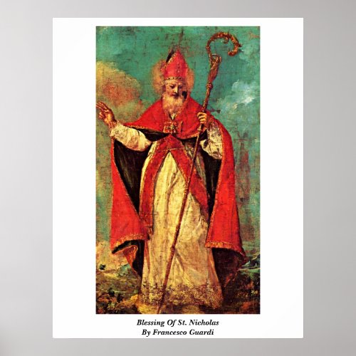 Blessing Of St. Nicholas By Francesco Guardi Print