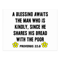 Blessing Proverbs 22:9 postcards