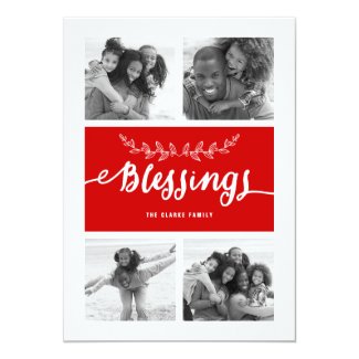Blessings Collage | Holiday Photo Card Personalized Announcement