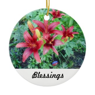 Blessings Red Lily Ornament ornament