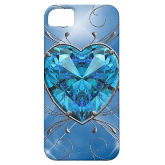 Bleu Heart Gem iPhone 5 Case