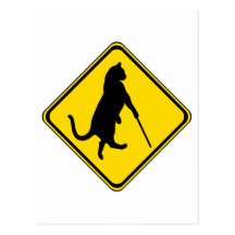Blind Cats Crossing ! Postcards